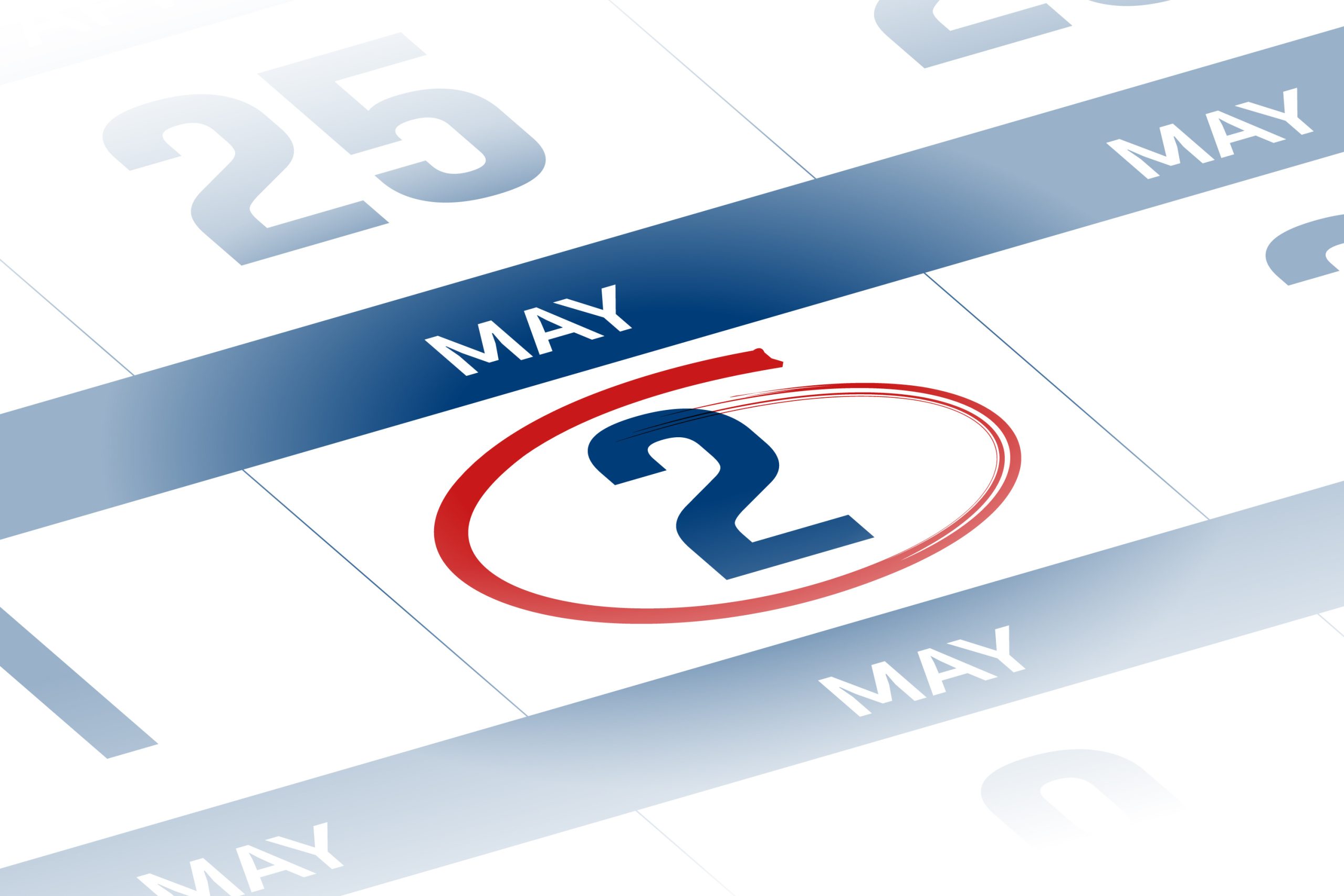 2 May 2025 year calendar day illustration